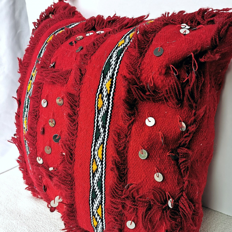 Coussin berbère Handira Rouge